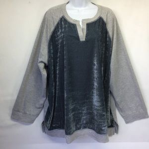 Suzanne Betro Weekend Velour Long Sleeve Top 4X